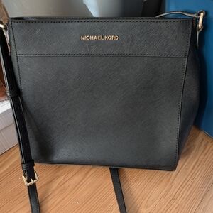 Michael Kors Black Crossbody with Gold Logo